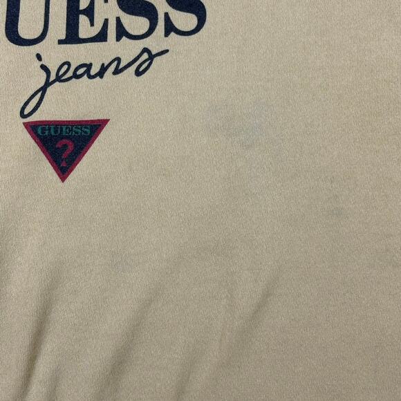 Vintage Guess Jeans USA Sweatshirt Mens Size XL Yellow Crewneck 90s Pullover - Picture 7 of 8